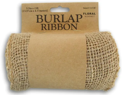 Vista 5 de Rollo de cinta de arpillera natural, rollo de yute rústico para manualidades de 5.5 pulgadas x 15 pies