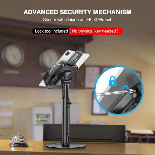 Vista 2 de AboveTEK POS - Soporte de quiosco para tableta, soporte universal de bloqueo para tabletas de 7.9 a 11 pulgadas, soporte de seguridad antirrobo