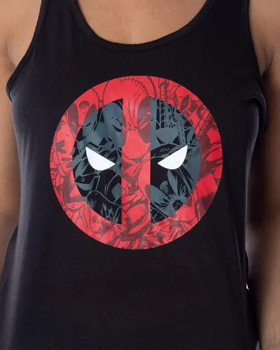 Vista 3 de Marvel Deadpool - Conjunto de pijama con espalda cruzada para mujer