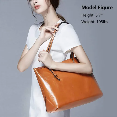 Vista 3 de Bolso de hombro para mujer S-ZONE, de estilo clásico y cuero, versión mejorada.