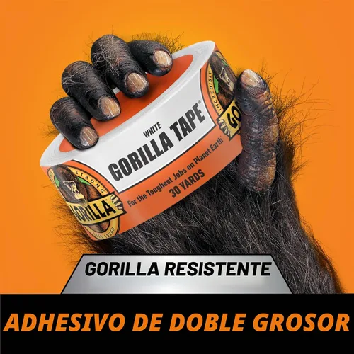Vista 2 de Gorilla Cinta adhesiva blanca, 1.88" x 30 yardas, blanca, (paquete de 2)