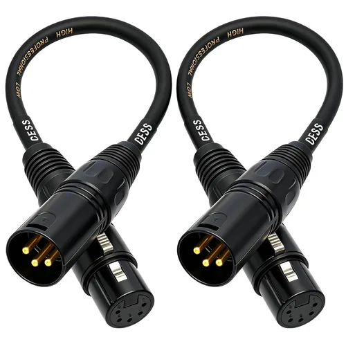 Vista 7 de CNCESS Adaptador XLR macho de 3 pines a XLR hembra de 5 pines, 6 pulgadas