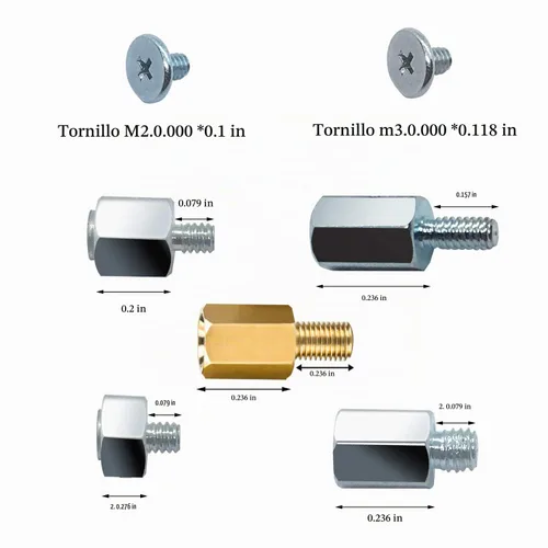 Vista 2 de Kit de tornillos de montaje PCIe NVMe M.2 SSD para placas madre Asus Gigabyte ASRock Msi, 30 piezas