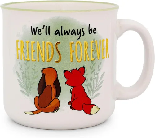 Vista 2 de Disney Fox and the Hound Friends Forever - Taza de café de viaje sin BPA para café expreso, cafeína, cacao, esencial para el hogar y la cocina