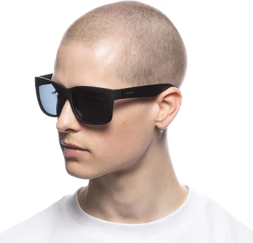 Vista 3 de Solarized Gafas de sol SQUARE D-FRAME para hombre, Caucho negro
