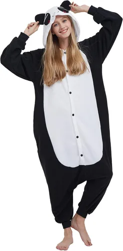 Vista 3 de DELEY Adults Unisex Onesie Halloween Costumes Animal Cosplay Pajamas Warm Sleepwear Homewear
