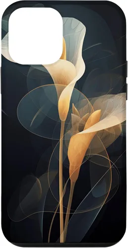 Vista 16 de Elegant Minimalist Calla Lily Abstract Dots Lines Background Case for iPhone 16