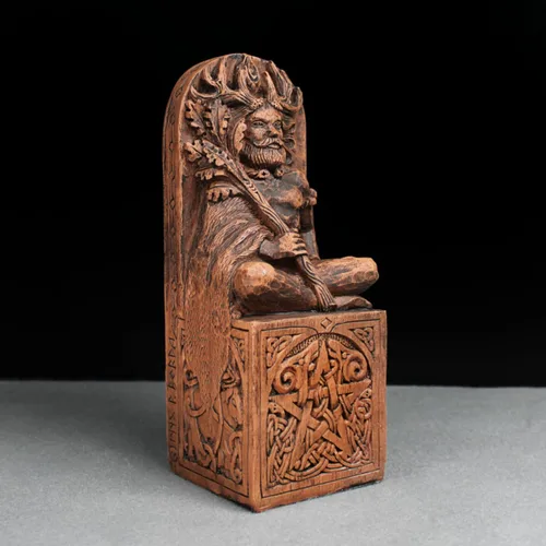 Vista 8 de Dryad Design Estatua de Cernunnos - Estatua de Dios con cuernos Wiccan de 8 pulgadas - Decoración de altar pagano para el hogar con acabado