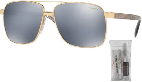 Vista 2 de Versace VE2174 Square Sunglasses for Men + BUNDLE with Designer iWear Care Kit