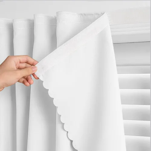 Vista 34 de Cortinas autoadhesivas, sin taladrar, sin varilla, cortinas opacas fáciles de instalar para persianas de ventana, dormitorio