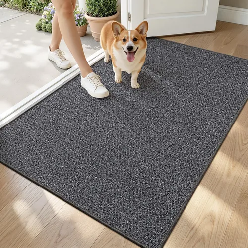Vista 37 de LUMI Tapete ultradelgado para puerta de interior de 17 x 30 pulgadas, tapete de entrada antideslizante, tapete de perfil bajo, tapete de diseño