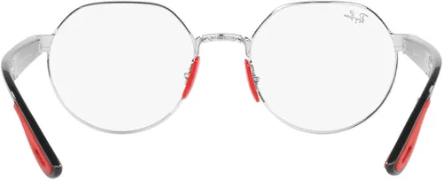 Vista 7 de Ray-Ban RX6492M Scuderia Ferrari Collection - Marcos redondos para lentes graduados, color plateado y lente demo, 2.008in, plateadodemo, lente