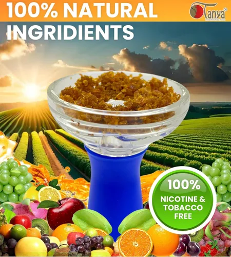 Vista 2 de Tanya Herbal Hookah Molasas 100% sin nicotina y tabaco Sabores de shisha de narguile orgánicos Mezcla de frutas Sabores de shisha 250g Frascos