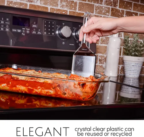 Vista 6 de Plasticpro Espátula desechable de plástico para servir, utensilios de servicio duraderos y resistentes, transparentes, paquete de 4