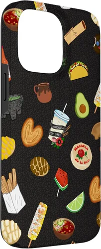 Vista 3 de Funda para iPhone 14 Pro Max Black Antojitos Mexican Food Latino Tacos Pan Dulce