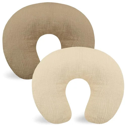 Vista 10 de Hooyax Juego de 2 fundas de almohada de muselina de lactancia, suaves y transpirables, fundas de lactancia para almohadas de lactancia, adorable Azul