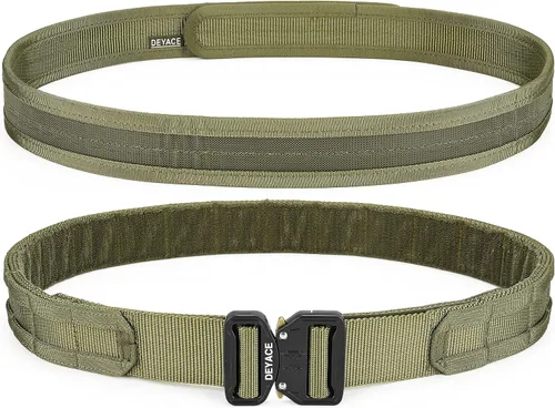 Vista 6 de DEYACE Cinturón de batalla de liberación rápida, cinturón táctico MOLLE resistente de 1.75 pulgadas y cinturón interior EDC de 1.5 pulgadas