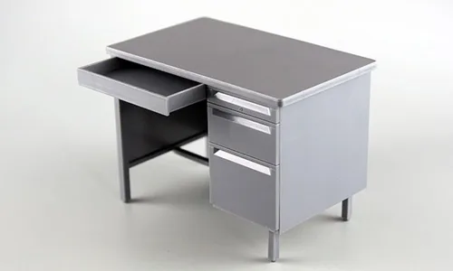 Vista 5 de Hasegawa FA03 Serie de accesorios de figura 1/12, escritorio y silla de oficina, modelo de plástico