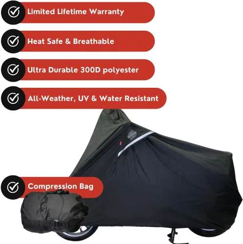 Vista 2 de Dowco Guardian 50031-00 WeatherAll Plus Cubierta impermeable para scooter de exterior resistente: Negro, Mediano, Scooter - M