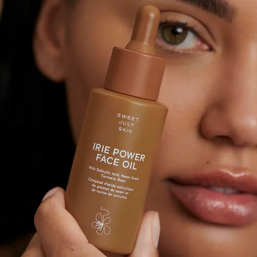Vista 3 de SWEET JULY SKIN Irie Power - Aceite facial hidratante, iluminador, hidratante, escualeno, aceite de semilla de neem, aceite de raíz de cúrcuma