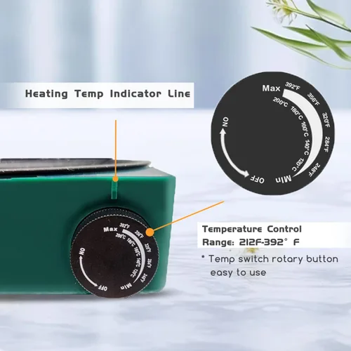 Vista 2 de Olla de pegamento caliente, sartén de pegamento floral para manualidades, medidor de control de temperatura 212°F-392°F, 8.25 pulgadas de diámetro