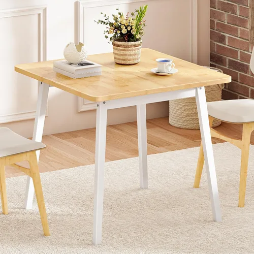Vista 11 de Mesa de Comedor de Bambú HOOBRO, Mesa de Comedor Cuadrada para 2, Mesa de Cocina de 27.6" para Espacios Pequeños, Mesa de Escribir, Fácil de Montar