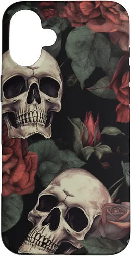 Vista 22 de iPhone 16 Gothic Skull and Roses - Accessorize in Style! Case