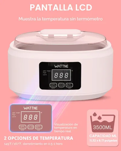 Vista 6 de Máquina de cera de parafina para manos y pies - Kit de calentador de cera de parafina hidratante con temporizador automático y función de mantener