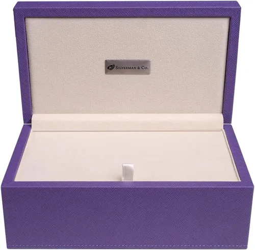 Vista 3 de Silverman & Co. Juego de dominó negro doble 9 grande - Estuche morado