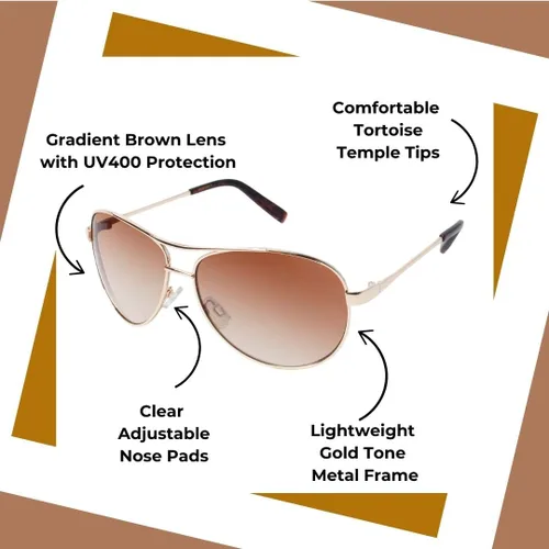 Vista 35 de Jessica Simpson J106 Iconic Aviator Pilot - Gafas de sol para mujer con protección UV400