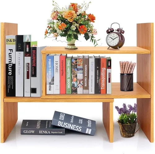 Vista 6 de Sorfity - Organizador de escritorio ajustable de madera, estante de exhibición de escritorio, estante de almacenamiento de escritorio, estante