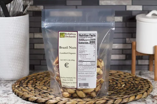 Vista 2 de Bella Viva Orchards Nueces de Brasil orgánicas, 1 libra de nueces orgánicas de Brasil