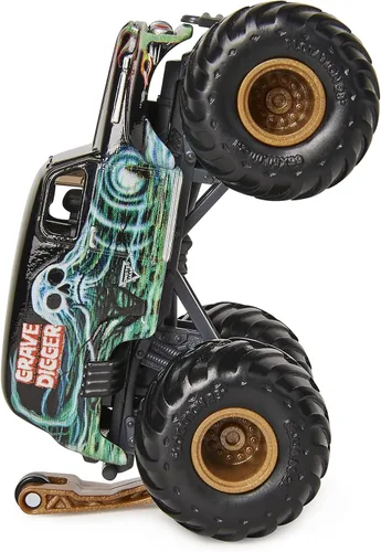 Vista 2 de Monster Jam 2021 Spin Master 1:64 Camión monstruo fundido a troquel con barra de ruedas: excavador de tumbas retro Rebels