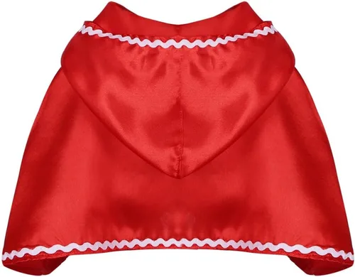 Vista 4 de Fldy Capa roja con capucha para niños, para Navidad, Halloween, juego de rol, cosplay, fiesta, ropa de disfraces