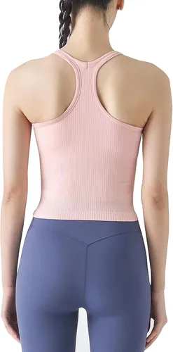 Vista 79 de sphinx cat - Camiseta corta de entrenamiento para mujer, camiseta sin mangas, acanalada, con espalda cruzada y brasier integrado