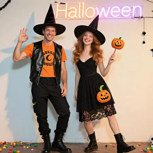 Vista 8 de Paquete de 2 sombreros de bruja negros para niños y adultos, sombrero de bruja con rop colgante para decoraciones de fiesta de Halloween