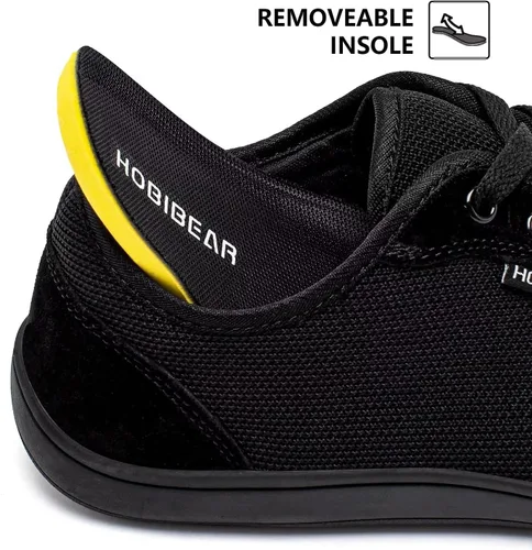 Vista 3 de HOBIBEAR - Zapatillas minimalistas descalzas para hombre y mujer, suela plana, ancho tenis de moda.