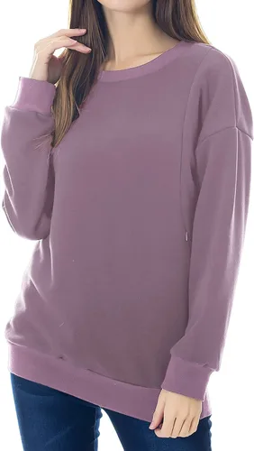 Vista 7 de Smallshow Sudadera de maternidad con capucha para lactancia, manga larga, para mujer Negro