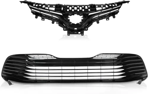 Vista 13 de G-PLUS Parrilla delantera cromada compatible con moldura de rejilla inferior para Toyota Camry SE XSE 2021 2022 Reemplazo para 5312206130 TO1044127
