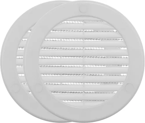 Vista 18 de Vent Systems Cubierta de ventilación blanca Soffit de 4 pulgadas (dimensiones de apertura), rejilla de ventilación redonda de plástico, pantalla