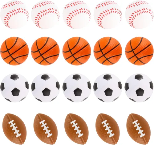 Vista 13 de Mini pelotas de béisbol para el estrés, paquete de 20 unidades, mini espuma de béisbol, juguete ansioso, juguete deportivo para niños, escuela