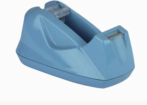 Vista 2 de Acrimet Dispensador de cinta de escritorio premium, plástico, base antideslizante (resistente) (color azul claro) Heavyweight non-slip base for