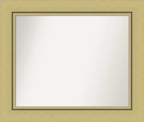Vista 8 de Amanti Art Landon Gold Espejo de baño, espejo de pared o espejo de tocador de baño sobre el fregadero (26.25 x 26.25 pulgadas) Espejo no biselado
