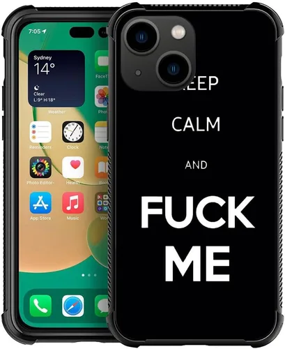 Vista 31 de ZHEGAILIAN Funda compatible con iPhone 14, funda de munición AK 47, parte trasera de vidrio templado+funda protectora de TPU de silicona suave