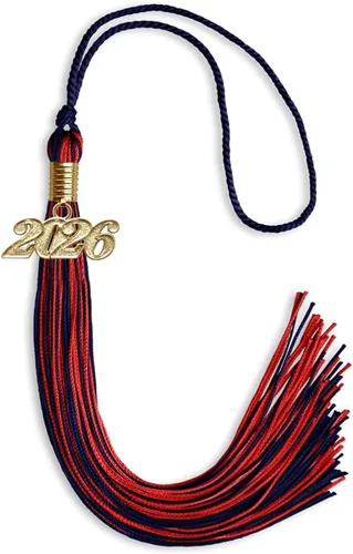 Vista 83 de Endea Graduation - Borla de doble color mixto con fecha dorada (negro/dorado antiguo, 2021)