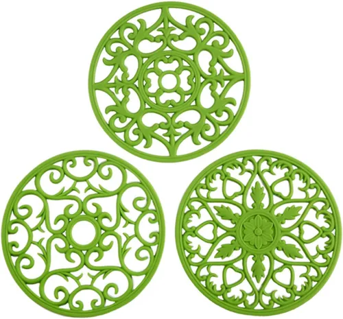 Vista 13 de Salvamanteles de silicona para platos calientes, ollas calientes y almohadillas, protege la encimera de ollas calientes y sartenes que salen