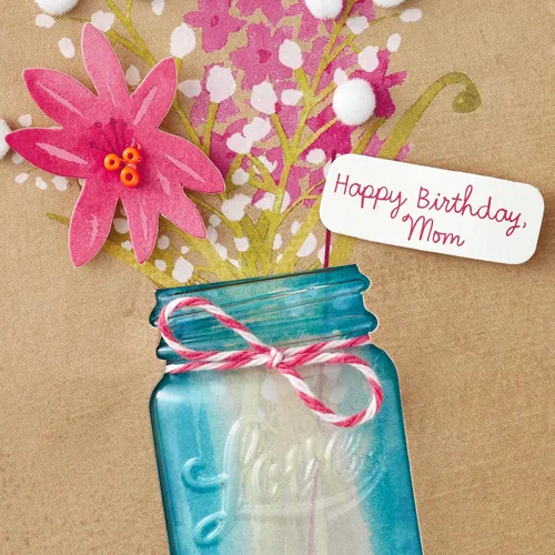 Vista 4 de Tarjeta de cumpleaños Hallmark Signature para mamá (Flores)