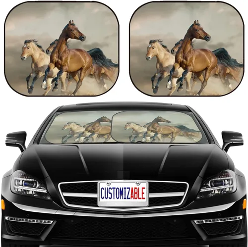 Vista 10 de MSD Parasol de coche para SUV, 2 piezas, ajuste universal, parasol personalizado para SUV se adapta a la mayoría de MUV, Hatchback, camioneta, MPV