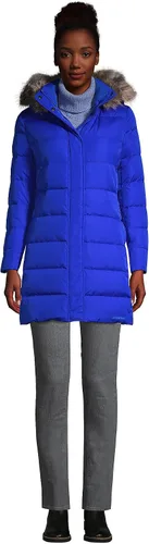 Vista 4 de Lands End - Abrigo con capucha largo de invierno y grado de relleno de 600 en capacidad de aislamiento térmico para mujer