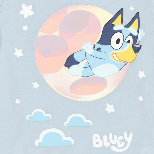 Vista 4 de Bluey Conjunto de camiseta para niñas y pantalones cortos de rizo francés para niños pequeños
